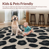Ultra Soft Area Rug, Non Slip, Stain Resistant, Washable Area Rugs for Living Room, Bedroom, Chic Modern Animal Print Statement Piece(Beige)