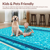 Ultra Soft Area Rug, Non Slip, Stain Resistant, Washable Area Rugs for Living Room, Bedroom, Sports Theme Non Slip Summer Doormat(Blue)