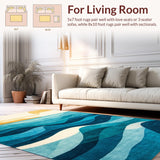 Contemporary Swirling Aquatic Design(Blue)