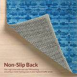 Ultra Soft Area Rug, Non Slip, Stain Resistant, Washable Area Rugs for Living Room, Bedroom, Azure Bowknot Accent Rug: Scalloped Edges, Chic Floor Decor(Blue)