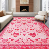 Ultra Soft Area Rug, Non Slip, Stain Resistant, Washable Area Rugs for Living Room, Bedroom, Cohesive Soft-Cornered Design(Pink)
