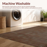 Ultra Soft Area Rug, Non Slip, Stain Resistant, Washable Area Rugs for Living Room, Bedroom, Artful Rustic Cow Pattern Accent(Brown)