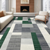 Ultra Soft Area Rug, Non Slip, Stain Resistant, Washable Area Rugs for Living Room, Bedroom, Contemporary Abstract Green Palette(Gray)