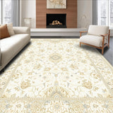 Ultra Soft Area Rug, Non Slip, Stain Resistant, Washable Area Rugs for Living Room, Bedroom, Rustic Nature-Inspired Floral Composition(Beige)