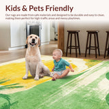 Ultra Soft Area Rug, Non Slip, Stain Resistant, Washable Area Rugs for Living Room, Bedroom, Palm Tree Surf Vibes, Graphic Surfboard Print(Yellow)