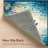 Ultra Soft Area Rug, Non Slip, Stain Resistant, Washable Area Rugs for Living Room, Bedroom, Charming Coastal Animal Print(Blue)