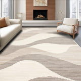 Ultra Soft Area Rug, Non Slip, Stain Resistant, Washable Area Rugs for Living Room, Bedroom, Elegant Modern Abstract Composition(Beige)