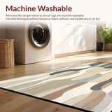 Sunset Vista Modern Abstract Art in Multi Beige Hues(Beige)