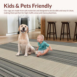 Contemporary Neutral Tone Striped Decor(Beige)