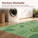 Ultra Soft Area Rug, Non Slip, Stain Resistant, Washable Area Rugs for Living Room, Bedroom, Tropical Sage Green Kitchen Runner Non-Slip(Green)
