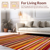 Elegant Woven Striped Motif(Red)