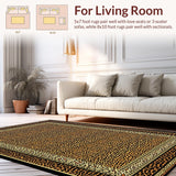 Ultra Soft Area Rug, Non Slip, Stain Resistant, Washable Area Rugs for Living Room, Bedroom, Colorful Artistic Animal Design(Brown)