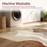Ultra Soft Area Rug, Non Slip, Stain Resistant, Washable Area Rugs for Living Room, Bedroom, Chic Textured Coastal Aesthetic(Brown)