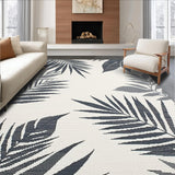 Ultra Soft Area Rug, Non Slip, Stain Resistant, Washable Area Rugs for Living Room, Bedroom, Chic Tropical Leaf Aesthetic(Gray)