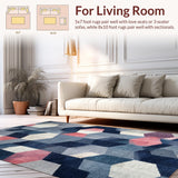 Ultra Soft Area Rug, Non Slip, Stain Resistant, Washable Area Rugs for Living Room, Bedroom, Versatile Foldable Easy-Clean Eco-Friendly Home Décor Accent Piece(Blue)