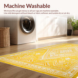 Ultra Soft Area Rug, Non Slip, Stain Resistant, Washable Area Rugs for Living Room, Bedroom, Chic Floral Transitional Elegance(Yellow)