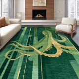 Ultra Soft Area Rug, Non Slip, Stain Resistant, Washable Area Rugs for Living Room, Bedroom, Octopus Art Deco Rug(Green)