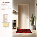 Ultra Soft Area Rug, Non Slip, Stain Resistant, Washable Area Rugs for Living Room, Bedroom, Chic Minimalist Music Note Aesthetic(Red)