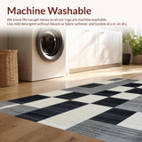 Ultra Soft Area Rug, Non Slip, Stain Resistant, Washable Area Rugs for Living Room, Bedroom, Chic Abstract Tiled Composition(Gray)