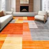 Ultra Soft Area Rug, Non Slip, Stain Resistant, Washable Area Rugs for Living Room, Bedroom, Contemporary Warm Color Fusion(Orange)