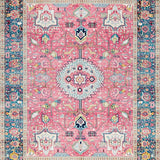 Ultra Soft Area Rug, Non Slip, Stain Resistant, Washable Area Rugs for Living Room, Bedroom, Rustic Soft Toned Geometric Beauty(Pink)