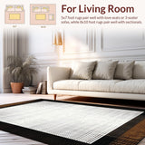 Ultra Soft Area Rug, Non Slip, Stain Resistant, Washable Area Rugs for Living Room, Bedroom, Artful Abstract Cowhide Influence(Brown)
