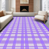 Ultra Soft Area Rug, Non Slip, Stain Resistant, Washable Area Rugs for Living Room, Bedroom, Contemporary Purple Tiled Motif(Purple)