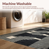 Ultra Soft Area Rug, Non Slip, Stain Resistant, Washable Area Rugs for Living Room, Bedroom, Chic Contemporary Animal Aesthetic(Black)