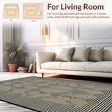 Ultra Soft Area Rug, Non Slip, Stain Resistant, Washable Area Rugs for Living Room, Bedroom, Sophisticated Geometric Contrast Theme(Gray)