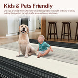 Ultra Soft Area Rug, Non Slip, Stain Resistant, Washable Area Rugs for Living Room, Bedroom, Rustic Vertical Stripe Artistry(Beige)