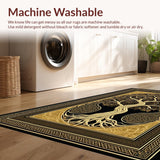 Ultra Soft Area Rug, Non Slip, Stain Resistant, Washable Area Rugs for Living Room, Bedroom, Bold Celtic Artful Representation(Gold)