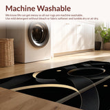 Ultra Soft Area Rug, Non Slip, Stain Resistant, Washable Area Rugs for Living Room, Bedroom, Dynamic Black Gold Abstract Geometry(Gold)
