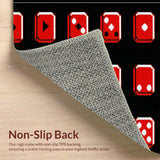 Ultra Soft Area Rug, Non Slip, Stain Resistant, Washable Area Rugs for Living Room, Bedroom, Dynamic Tiled Pattern in Black(Red)