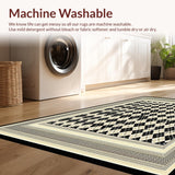 Ultra Soft Area Rug, Non Slip, Stain Resistant, Washable Area Rugs for Living Room, Bedroom, Diamond Area(Black)