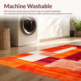 Ultra Soft Area Rug, Non Slip, Stain Resistant, Washable Area Rugs for Living Room, Bedroom, Vibrant Copper Toned Artistry(Orange)