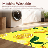 Ultra Soft Area Rug, Non Slip, Stain Resistant, Washable Area Rugs for Living Room, Bedroom, Artistic Citrus Burst Design(Yellow)