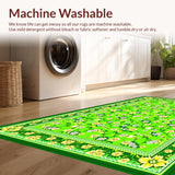 Ultra Soft Area Rug, Non Slip, Stain Resistant, Washable Area Rugs for Living Room, Bedroom, Rustic Green Textured Motif(Green)