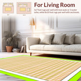 Ultra Soft Area Rug, Non Slip, Stain Resistant, Washable Area Rugs for Living Room, Bedroom, Playful Pastel Diamond Design(Orange)