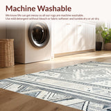 Ultra Soft Area Rug, Non Slip, Stain Resistant, Washable Area Rugs for Living Room, Bedroom, Rustic Minimalist Lattice Pattern(Gray)