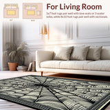Ultra Soft Area Rug, Non Slip, Stain Resistant, Washable Area Rugs for Living Room, Bedroom, Mysterious Abstract Dark Decor(Black)