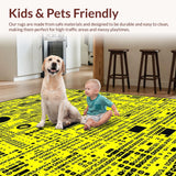 Ultra Soft Area Rug, Non Slip, Stain Resistant, Washable Area Rugs for Living Room, Bedroom, Modern Fun Phrase Statement Piece(Brown)