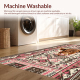 Ultra Soft Area Rug, Non Slip, Stain Resistant, Washable Area Rugs for Living Room, Bedroom, Rustic Floral Highland Cow Design(Brown)