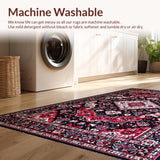 Striking Low Pile Abstract Print(Red)
