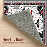 Ultra Soft Area Rug, Non Slip, Stain Resistant, Washable Area Rugs for Living Room, Bedroom, Whimsical Black Earthy Aesthetic(Black)