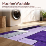 Ultra Soft Area Rug, Non Slip, Stain Resistant, Washable Area Rugs for Living Room, Bedroom, Elegant Plush Contemporary Style(Purple)
