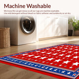 Independence Day Patriotic Area Rug with Bold Star Pattern(Red)
