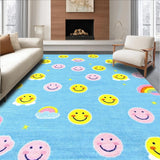 Ultra Soft Area Rug, Non Slip, Stain Resistant, Washable Area Rugs for Living Room, Bedroom, Enchanting Soft-Toned Fun Elements(Blue)