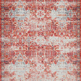 Ultra Soft Area Rug, Non Slip, Stain Resistant, Washable Area Rugs for Living Room, Bedroom, Rustic Floral Textured Elegance(Red)