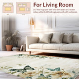 Ultra Soft Area Rug, Non Slip, Stain Resistant, Washable Area Rugs for Living Room, Bedroom, Serene Natural Color Palette(Beige)