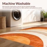 Ultra Soft Area Rug, Non Slip, Stain Resistant, Washable Area Rugs for Living Room, Bedroom, Striking Warm-Toned Geometric Style(Brown)